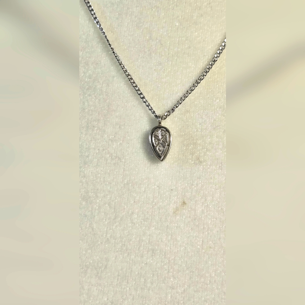 Sterling Silver 18 Inch Real Diamomd Necklace